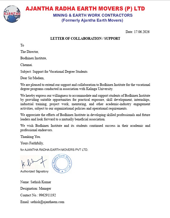 Ajantha Radha Letter of Collaboration